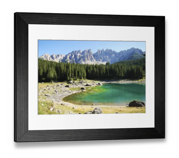Framed Print : Lake Karersee (Lago di Carezza) in the Dolomites in Italy Framed Print : Lake Karersee (Lago di Carezza) in the Dolomites in Italy