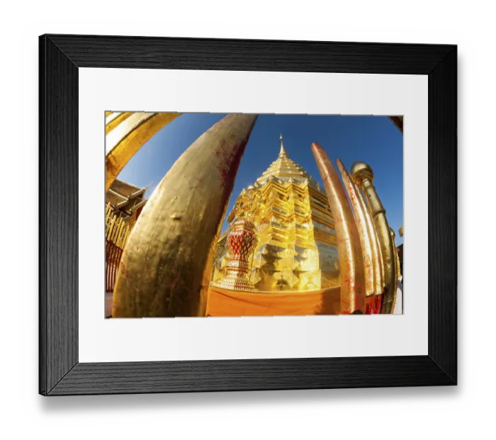 Framed Print : Golden Pagoda or Chedi, Wat Phra That Doi Suthep