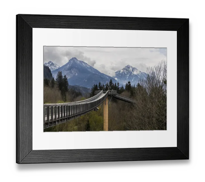 Framed Print : Treetop walk in Ziegelwies, a town near the border between Austria and Germany with views over the Tyrol mountains
