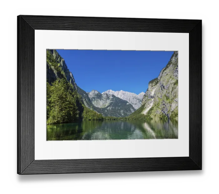 Framed Print : View of the Obersee lake in Berchtesgadener Land in Bavaria