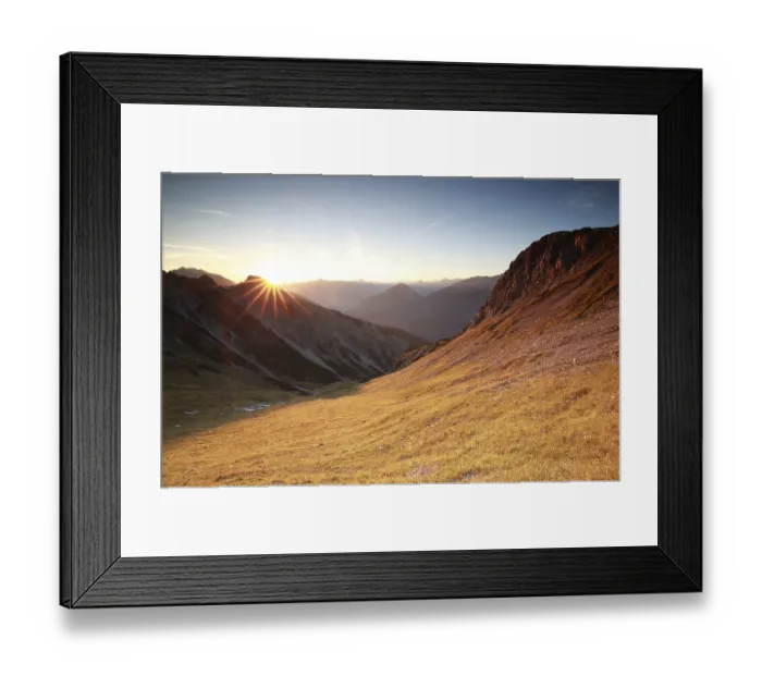 Framed Print : Autunm sunrise over mountains in Alps