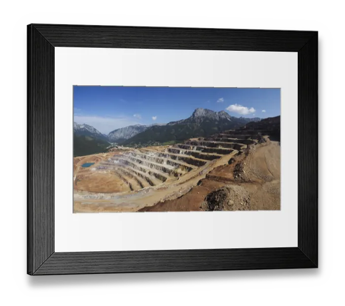 Framed Print : Ore mining, opencast mining, Erzberg near Eisenerz