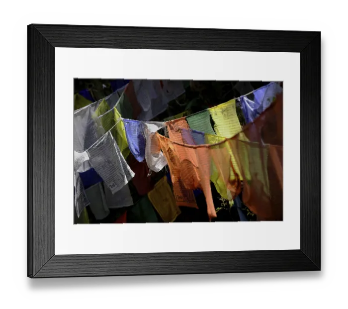 Framed Print : Fluttering prayer flags, Yotongla Pass