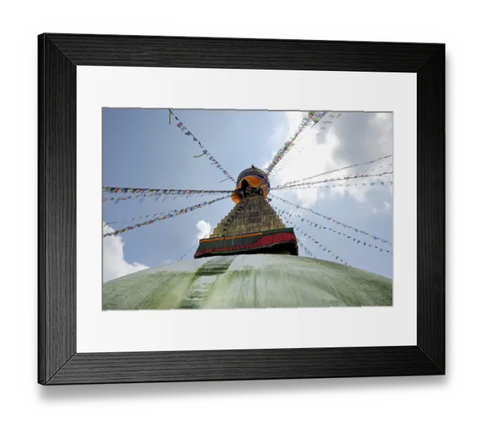 Framed Print : Stupa with prayer flags, Boudhanath Framed Print : Stupa with prayer flags, Boudhanath