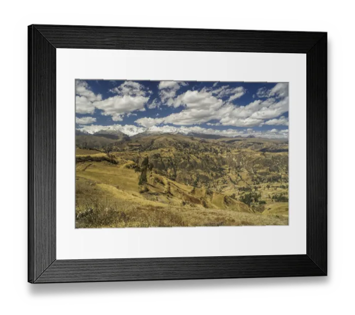 Framed Print : Side-view of the Peruvian Cordillera Negra bathing in sunlight