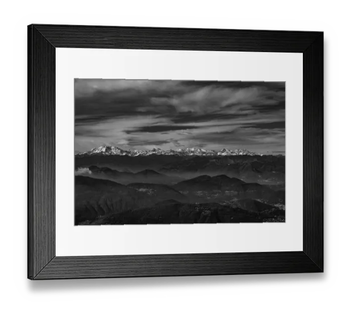 Framed Print : Aerial View over a Beautiful Mountainscape and And Snow Capped Monte Rosa and Mountain Peak Matterhorn