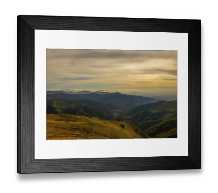 Framed Print : Aerial View over Beautiful Mountainscape with Clouds in a Sunny Day in Valley Muggio in Ticino