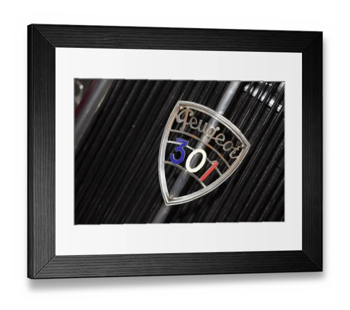 Framed Print : Detail, Peugeot 301 D coupe from 1936 Framed Print : Detail, Peugeot 301 D coupe from 1936