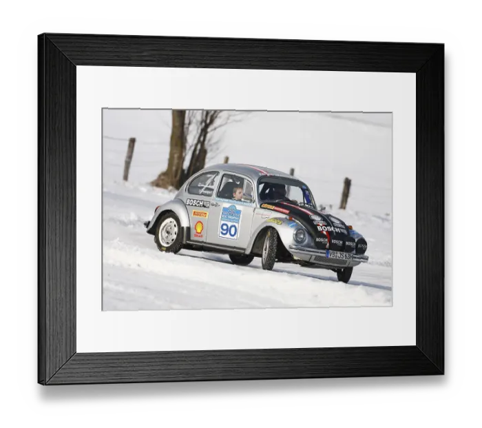 Framed Print : VW Beetle, built in 1973, classic cars winter race Framed Print : VW Beetle, built in 1973, classic cars winter race
