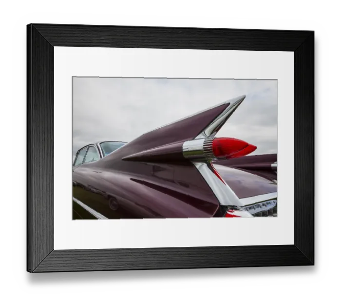 Framed Print : Tailfin, Cadillac, Power Meet oldtimer meeting Framed Print : Tailfin, Cadillac, Power Meet oldtimer meeting