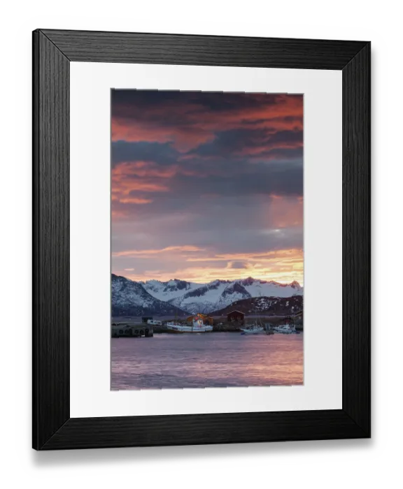 Framed Print : Holiday homes in Somaroy, Tromso