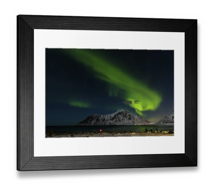 Framed Print : Aurora Borealis, Skagsanden, Flakstad