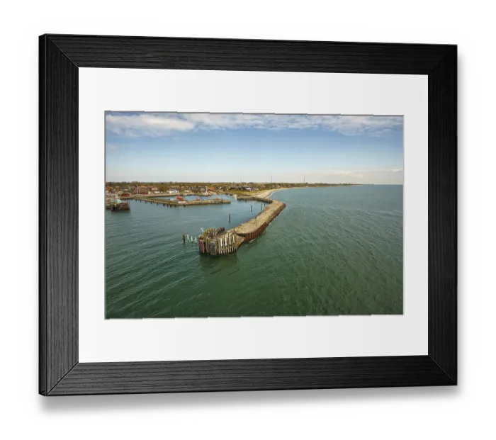 Framed Print : View from the departing ship over the Rostock harbor in Warnemuende Framed Print : View from the departing ship over the Rostock harbor in Warnemuende