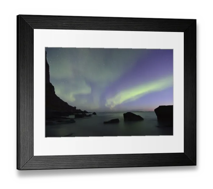 Framed Print : Northern Lights on Utakleiv Beach