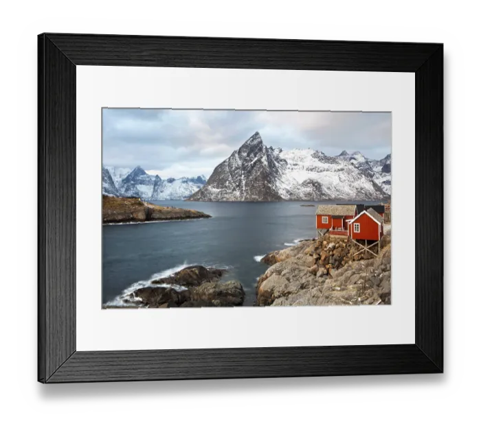 Framed Print : Winter landscape near Reine, Lofoten