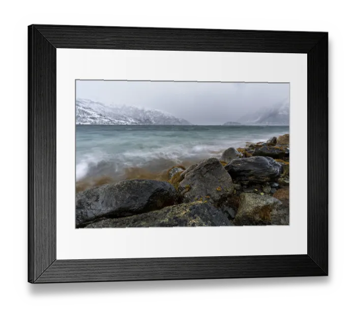 Framed Print : Stormy winter weather at the coast