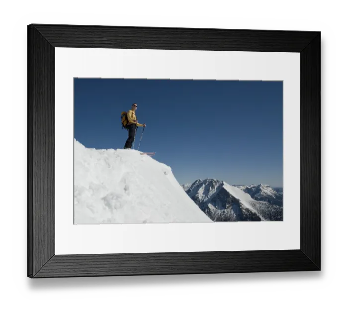 Framed Print : Man on mountain top, Gesaeuse National Park