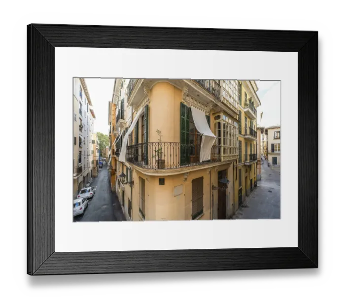 Framed Print : Photo of charming architecture and streets in Palma de Mallorca