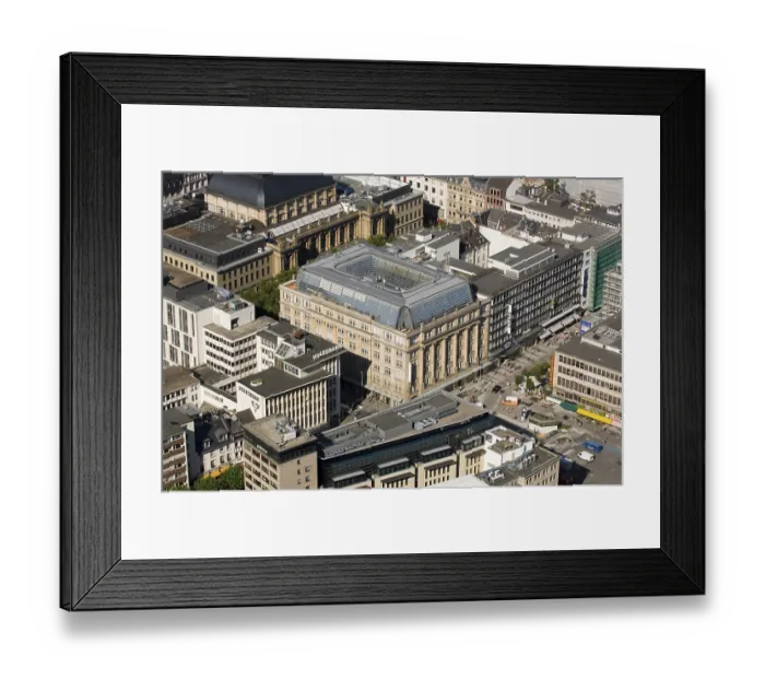 Framed Print : Stock exchange and city center