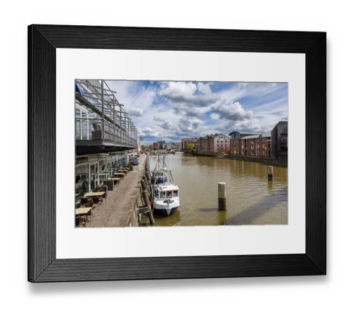 Framed Print : City centre around the inland harbour