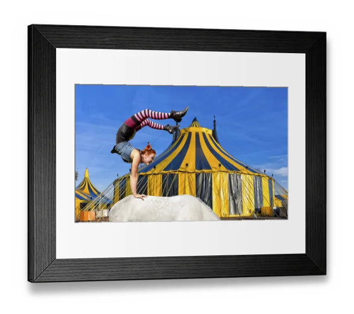 Framed Print : Artist, handstand on a horse Framed Print : Artist, handstand on a horse