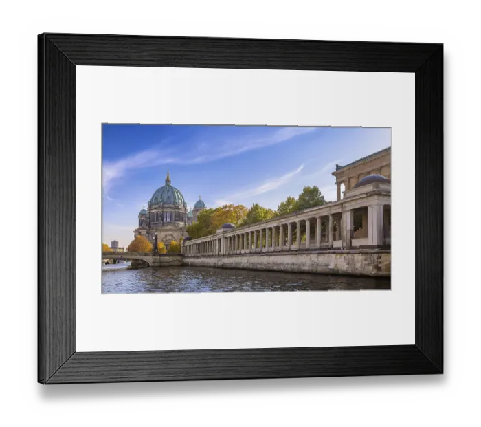 Framed Print : the famous berlin cathedral under a blue sky