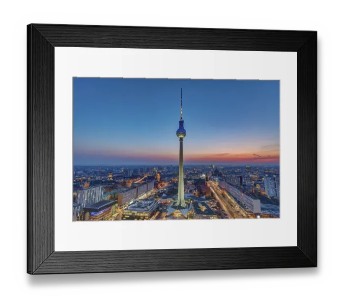 Framed Print : The Berlin skyline with the famous TV tower during the blue hours Framed Print : The Berlin skyline with the famous TV tower during the blue hours