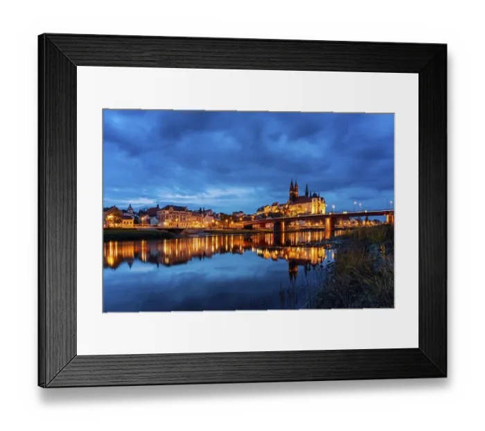 Framed Print : Panoramic view of Albrechtsburg and Cathedral Meissen