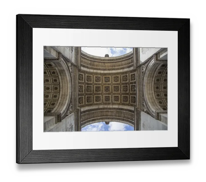 Framed Print : The Arc de Triomphe in Paris as seen from under the arc