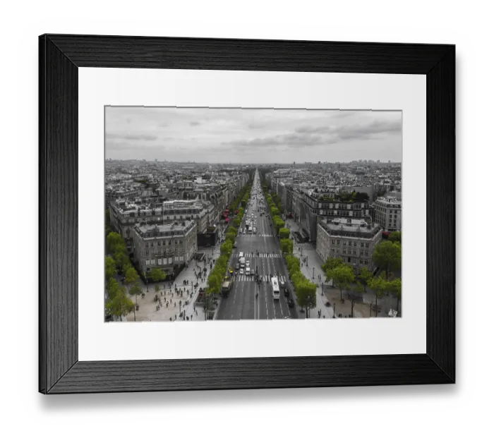 Framed Print : A picture of the Champs-Elysees as seen from the top of the Arc de Triomphe