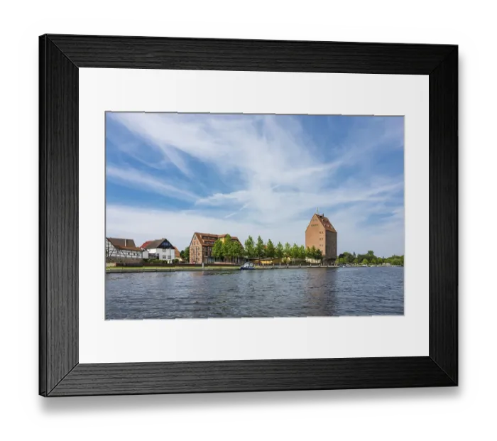 Framed Print : View over the Peene to the town of Loitz Framed Print : View over the Peene to the town of Loitz
