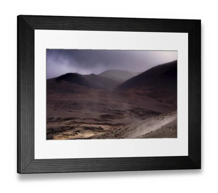 Framed Print : A goat herder from the Changpa nomadic tribe heading back to camp