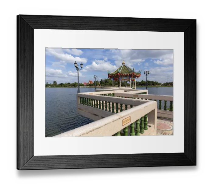 Framed Print : Pavilion on Nong Bua Lake, Chinese Sanjao Phuya Temple or Saan Chao Pu Ya Temple