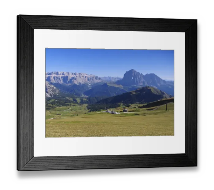 Framed Print : Langkofel and Plattkofel in the Italian Dolomites