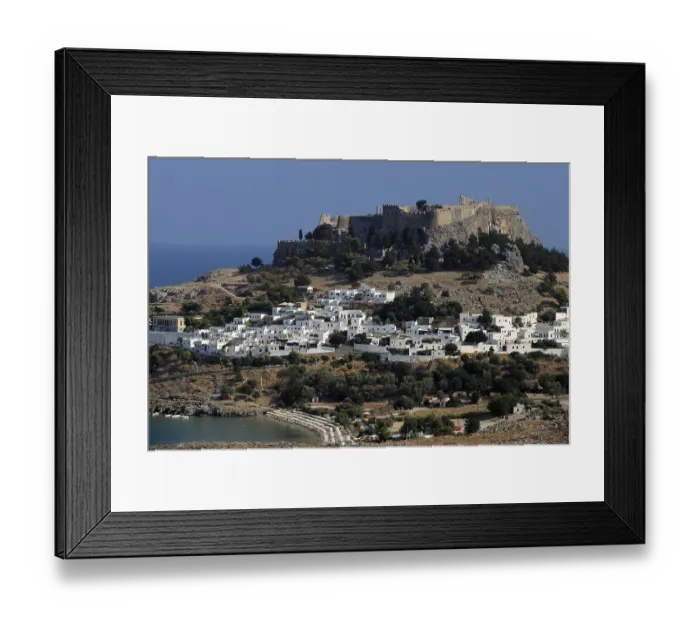 Framed Print : Townscape of Lindos in Rhodes, Greece, Europe