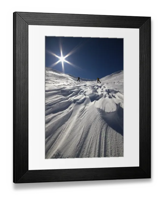 Framed Print : Wind ganglia, snow formations during the ascent to Mt Grubenkopf in the Brenner mountains