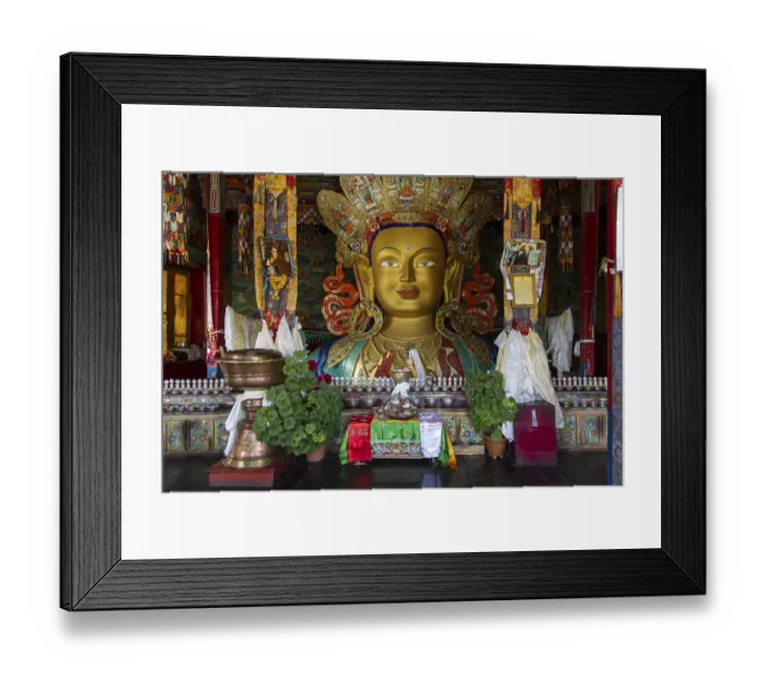 Framed Print : Buddha statue in a monastery in Ladakh