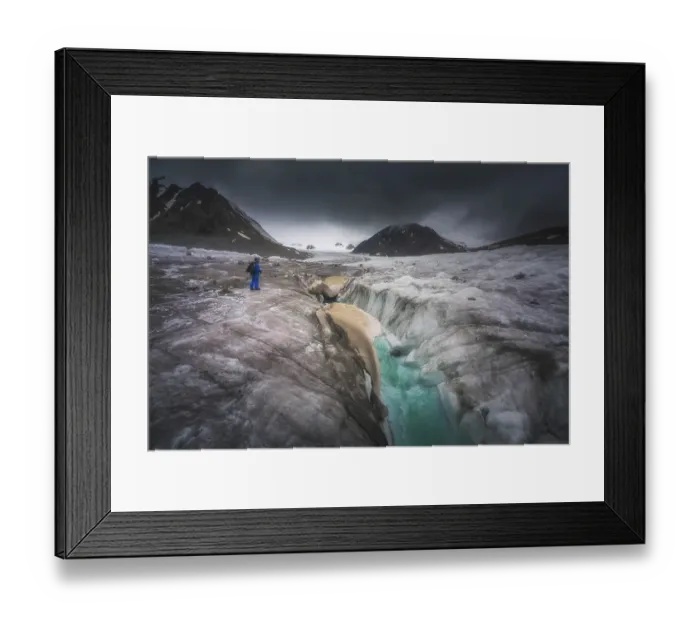 Framed Print : Exploring Potanin glacier in Altai 5 bogd mountains