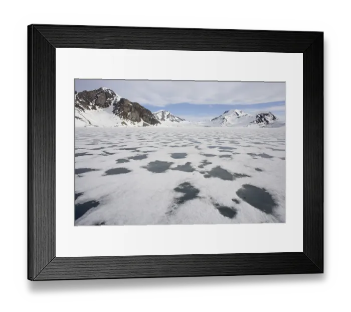 Framed Print : View of sea ice and snow-covered coastal mountains Framed Print : View of sea ice and snow-covered coastal mountains