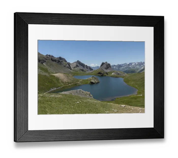 Framed Print : Roburent lake, Mountain landscape, italy