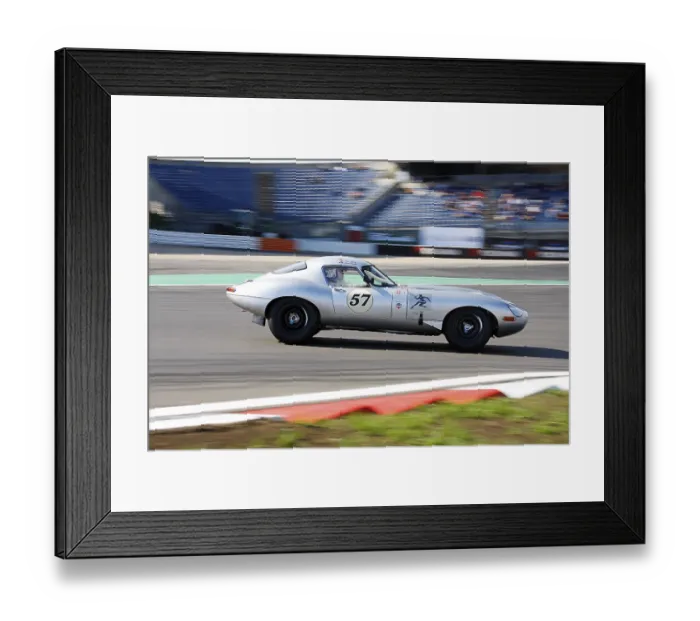 Framed Print : Jaguar E-Type, built in 1963, Oldtimer Grand Prix Nurburgring 2010 race
