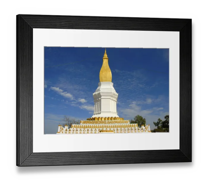 Framed Print : Theravada Buddhism, That Sikhottabong golden stupa
