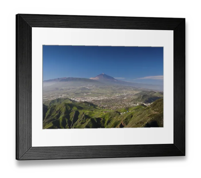 Framed Print : View from the Anaga mountains to Las Mercedes and Teide volcano Framed Print : View from the Anaga mountains to Las Mercedes and Teide volcano