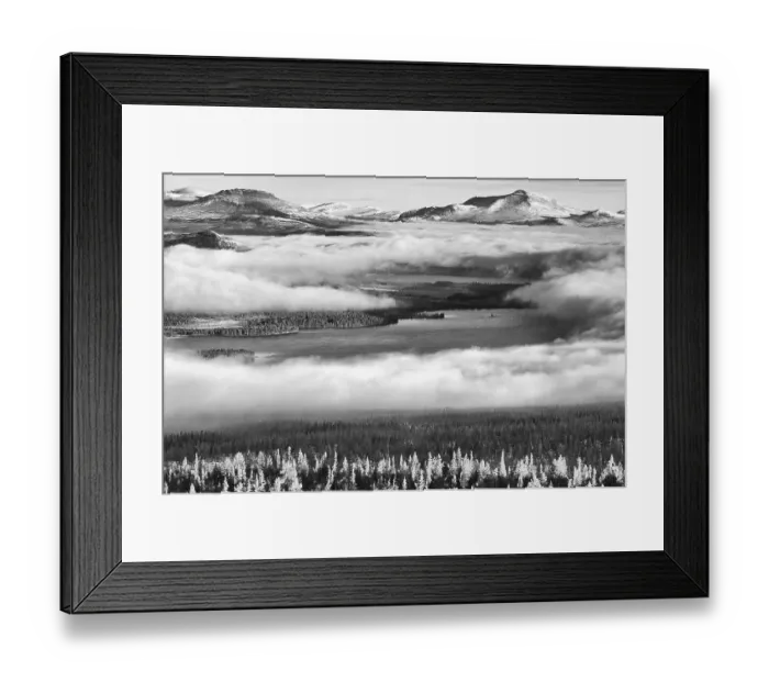 Framed Print : Morning fog over Lake Isteren, Engerdalsfjellet Framed Print : Morning fog over Lake Isteren, Engerdalsfjellet