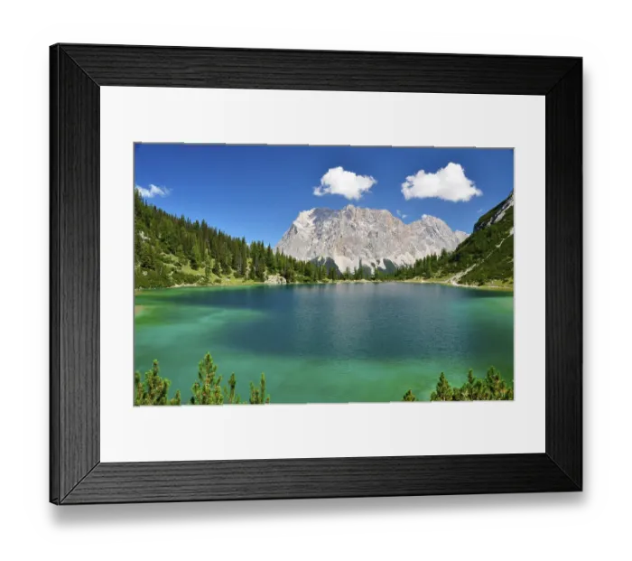 Framed Print : Seebensee, mountain lake, Zugspitze
