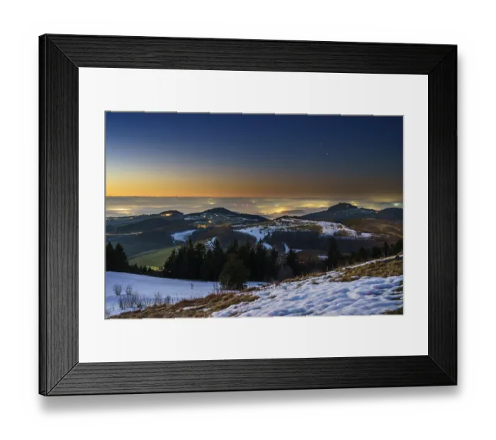 Framed Print : View from the Wasserkuppe at night