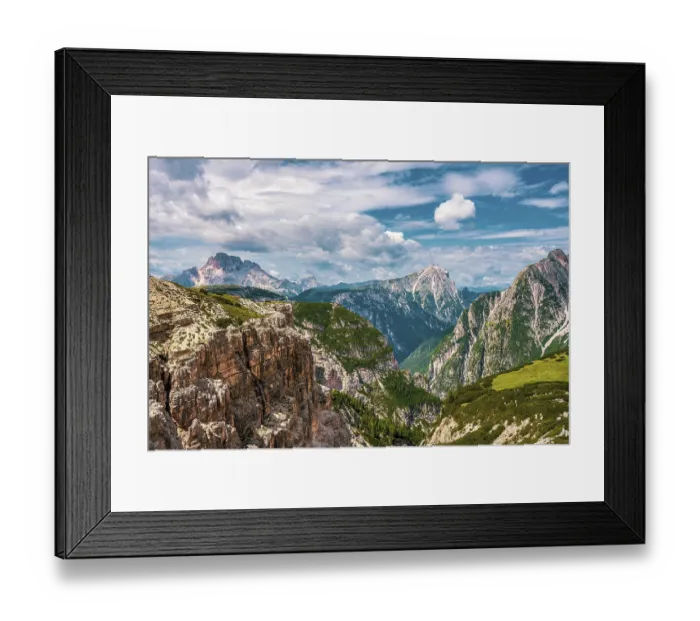 Framed Print : Panoramic view of the Dolomites, Italy, Europe