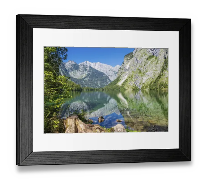 Framed Print : View of the Obersee lake in Berchtesgadener Land in Bavaria