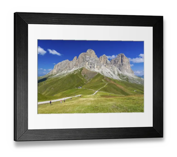 Framed Print : View over the Langkofel group in the Dolomites