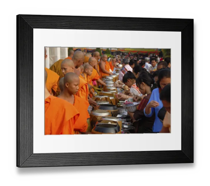 Framed Print : Theravada Buddhism, That Luang Festival